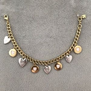 Lucky🍀Brand gold and silver heart charm bracelet